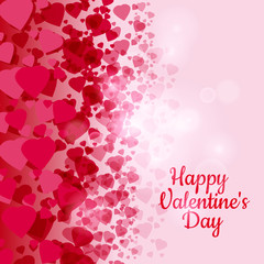 Valentine's day greeting card, background, red hearts, flash, vector, illustration, isolated