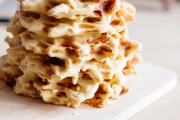 Shakotis - the national Lithuanian baking, close up. The pie which can be put on the hand like a bracelet.