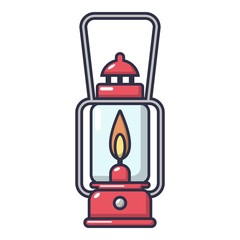 Gas lamp icon, cartoon style