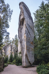 "Sugar Loaf" rock in Adrspach Teplice Rocks landscape park in Broumov Highlands region of Czech Republic