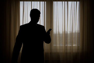 Businessman preparing for work