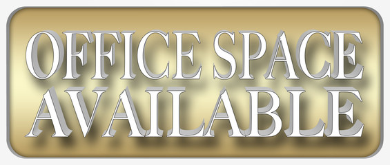 Stock Illustration - White Bold Text Office Space Available, 3D Illustration, Isolated Against the Golden Background.
