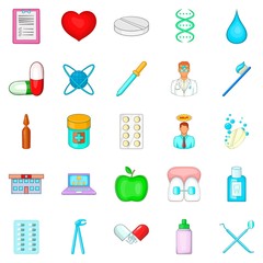 New teeth icons set, cartoon style