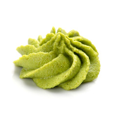 Portion of wasabi on white background