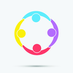 Obraz premium meeting room people logo.group of four persons in circle 
