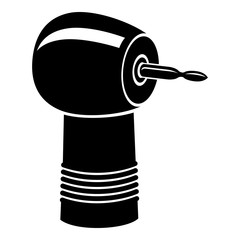 Dental drill icon, simple black style