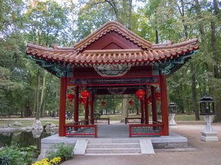 Traditional Chinese Tomb in Warsaw Outdoor Park in Warsaw Polan 2014 October