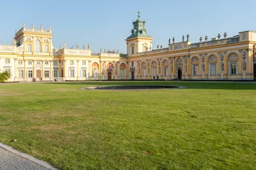 Deurstickers Wilanow Palace Warsaw Poland October 2014 Palace with Garden Exterior View Around © celaler