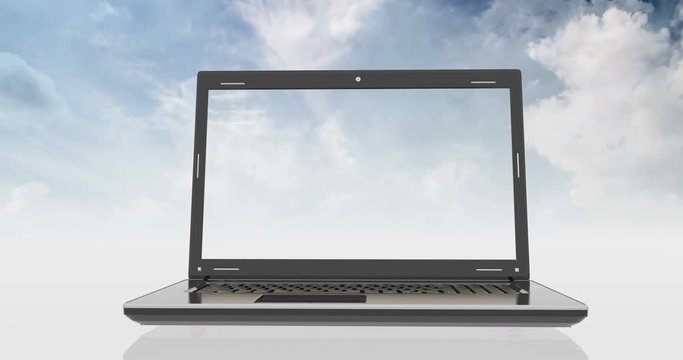 Laptop with a beautiful time laps