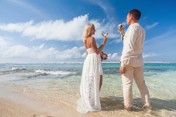 wedding couple just married