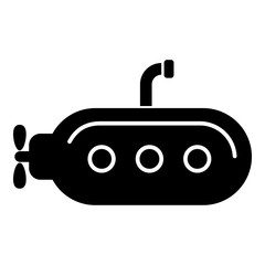 Submarine with periscope icon, simple style.