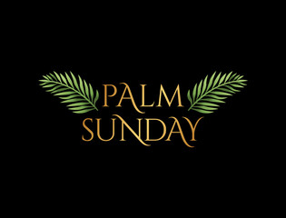 Naklejka premium Palm Sunday Christian Holiday Theme Illustration