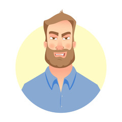 Face of man with beard