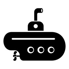 Bathyscaphe with periscope icon, simple style.