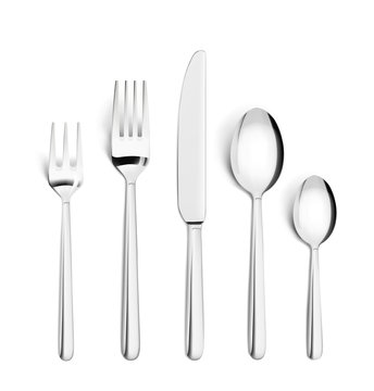 Set of realistic forks, knife and spoon isolated on white. Vector illustration ready and simple to use for your design. 
