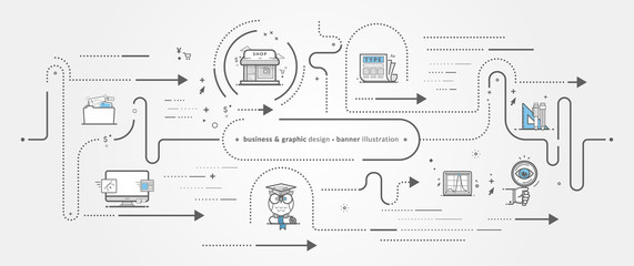 Business and graphic design banner template with icons