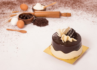 pastry background and birthday cake
