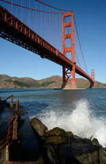 Golden Gate Bridge from Fort Point with Wave