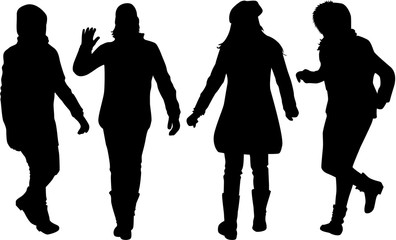 Women silhouettes.Vector works .