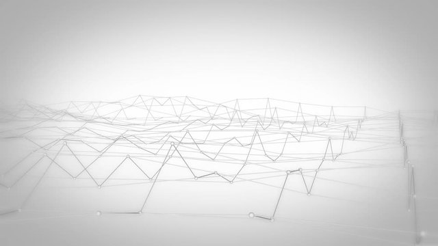 Abstract White Waving Grid Background with a soft blur like Depth of Field. The File is Looping (3D Rendering)