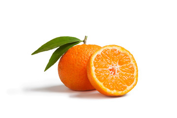 Tangerine on a white background