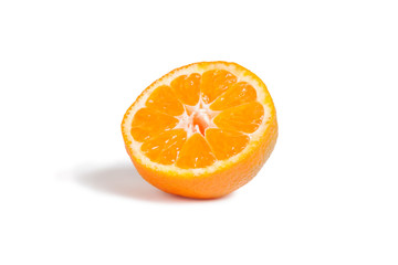 Tangerine on a white background