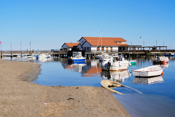 Los Alcazares beach and harbor. Spain