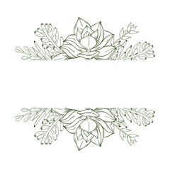 Card design with succulent plants. Vector illustration.