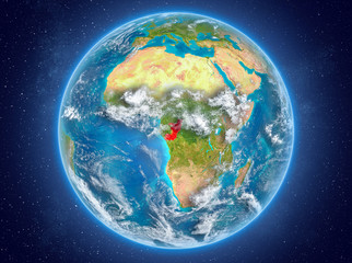 Congo on planet Earth in space
