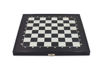 Chess board on white