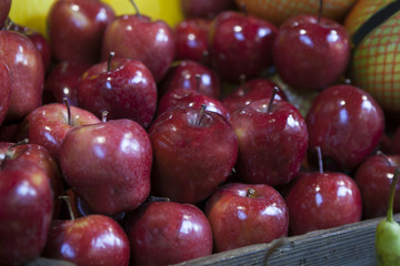 red wax apples on the market for sale