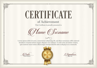 Certificate of Achievement Vintage Frame 