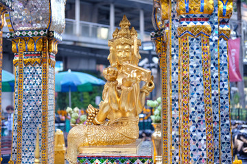 Fototapeta premium The Erawan Shrine in Bangkok. Thao Maha Phrom Shrine is a Hindu shrine in Bangkok