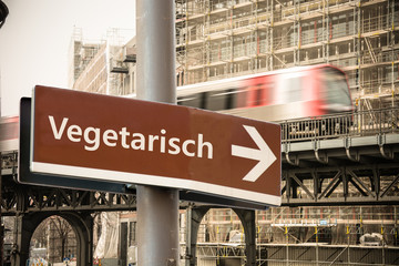 Fototapeta premium Schild 302 - Vegetarisch