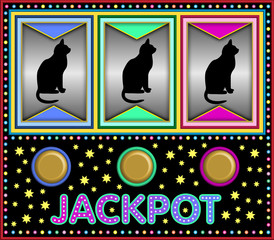 slot machine with three cats