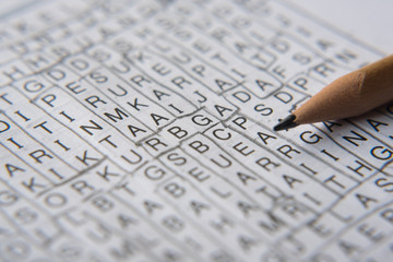 word puzzle brain teaser.brainstorming concept