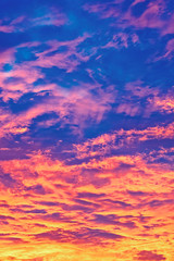 Fiery orange sunset