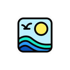 Sea Environment App Icon Logo Vector