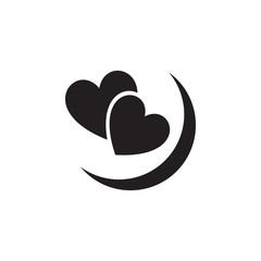 two hearts icon. Valentine's Day elements. Premium quality graphic design icon. Simple love icon for websites, web design, mobile app, info graphics