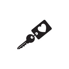 key with a heart charm icon. Valentine's Day elements. Premium quality graphic design icon. Simple love icon for websites, web design, mobile app, info graphics