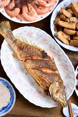 Fried fish on a plate