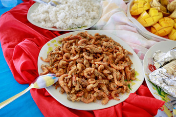 Filipino shrimp food from Boracay hopping tour in Philippines