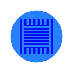 Blue squares made up of lines in a circle, minimal logo and design.