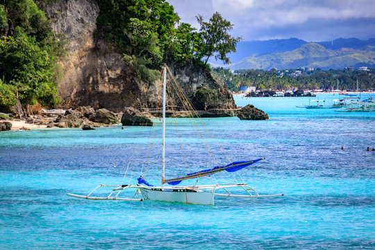 Filipino boat in Boracay, Philippines