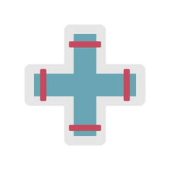 Geometric cross as a minimal logo and design.