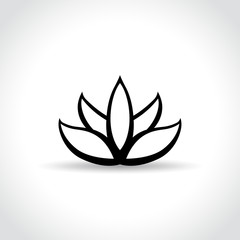 lotus flower icon on white background