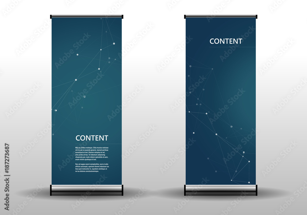 Aufkleber Roll up template for presentation and publication. Abstract connect and molecular structure