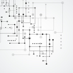 Network and connect lines and dots. Technology square communication background