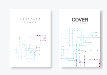 Circuit line background, connected dots and lines. Vector abstract design