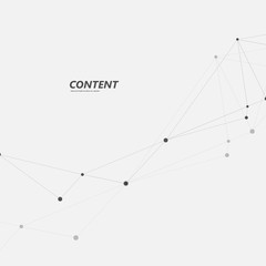 Technology abstract background with connected line and dots. Vector geometric illustration